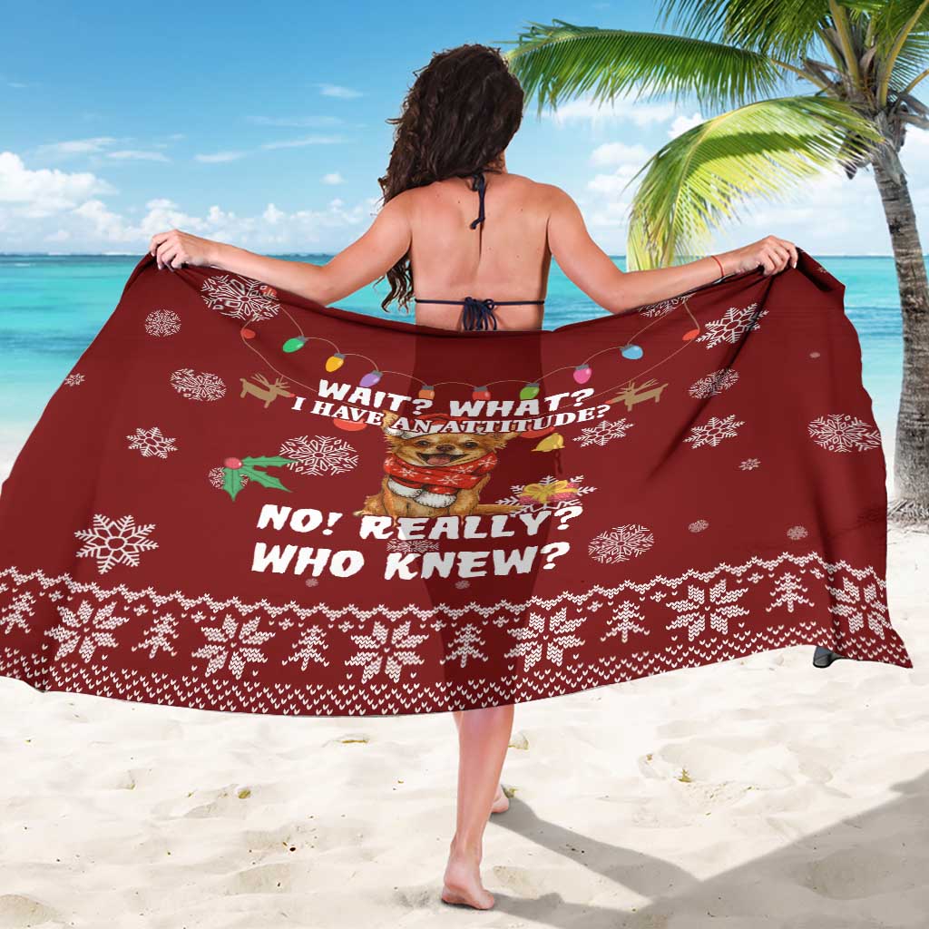 Chihuahua Attitude Christmas Sarong Xmas Holiday Patterns - Wonder Print Shop