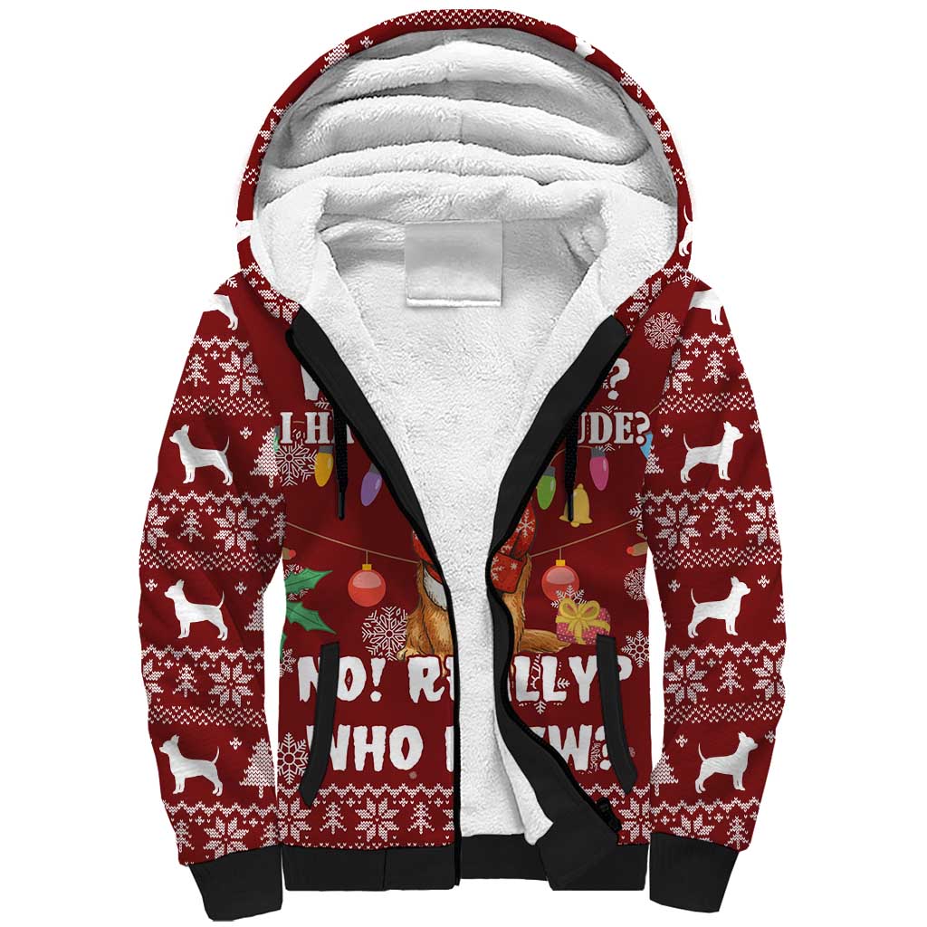 Chihuahua Attitude Christmas Sherpa Hoodie Xmas Holiday Patterns - Wonder Print Shop