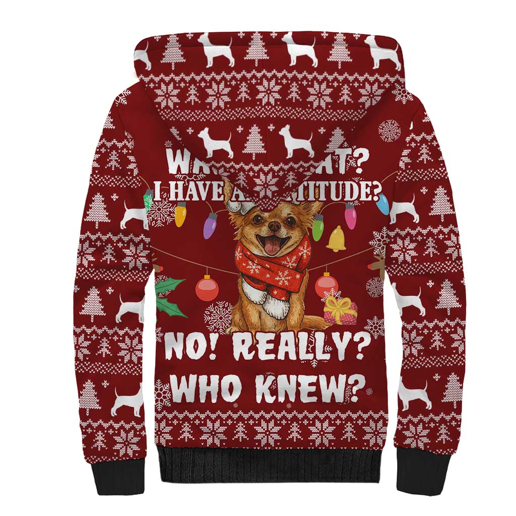 Chihuahua Attitude Christmas Sherpa Hoodie Xmas Holiday Patterns - Wonder Print Shop