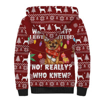 Chihuahua Attitude Christmas Sherpa Hoodie Xmas Holiday Patterns - Wonder Print Shop
