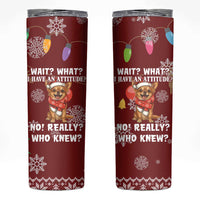 Chihuahua Attitude Christmas Skinny Tumbler Xmas Holiday Patterns - Wonder Print Shop