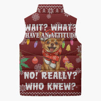Chihuahua Attitude Christmas Sleeveless Puffer Jacket Xmas Holiday Patterns - Wonder Print Shop