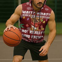 Chihuahua Attitude Christmas Sleeveless Zip Hoodie Xmas Holiday Patterns - Wonder Print Shop