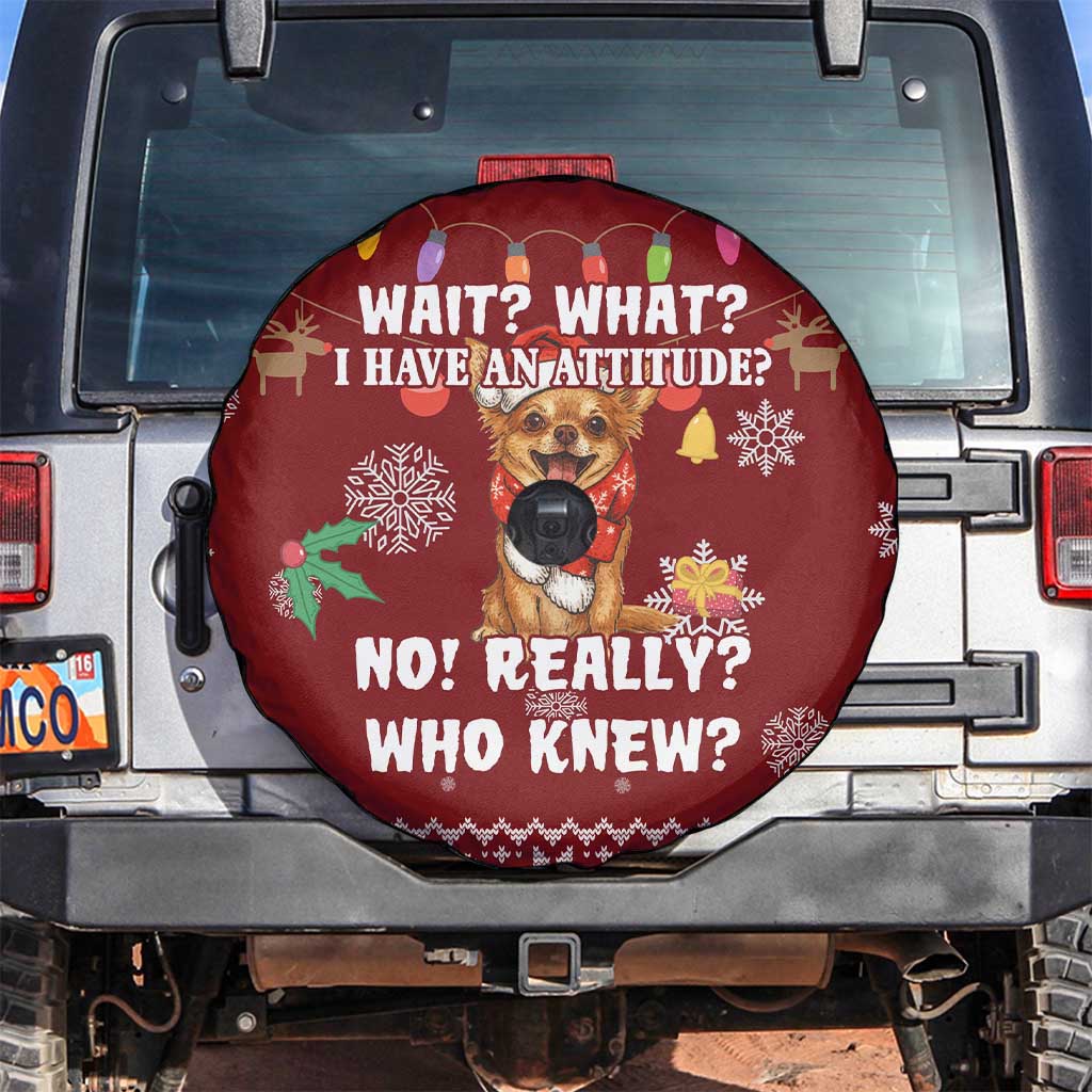 Chihuahua Attitude Christmas Spare Tire Cover Xmas Holiday Patterns - Wonder Print Shop