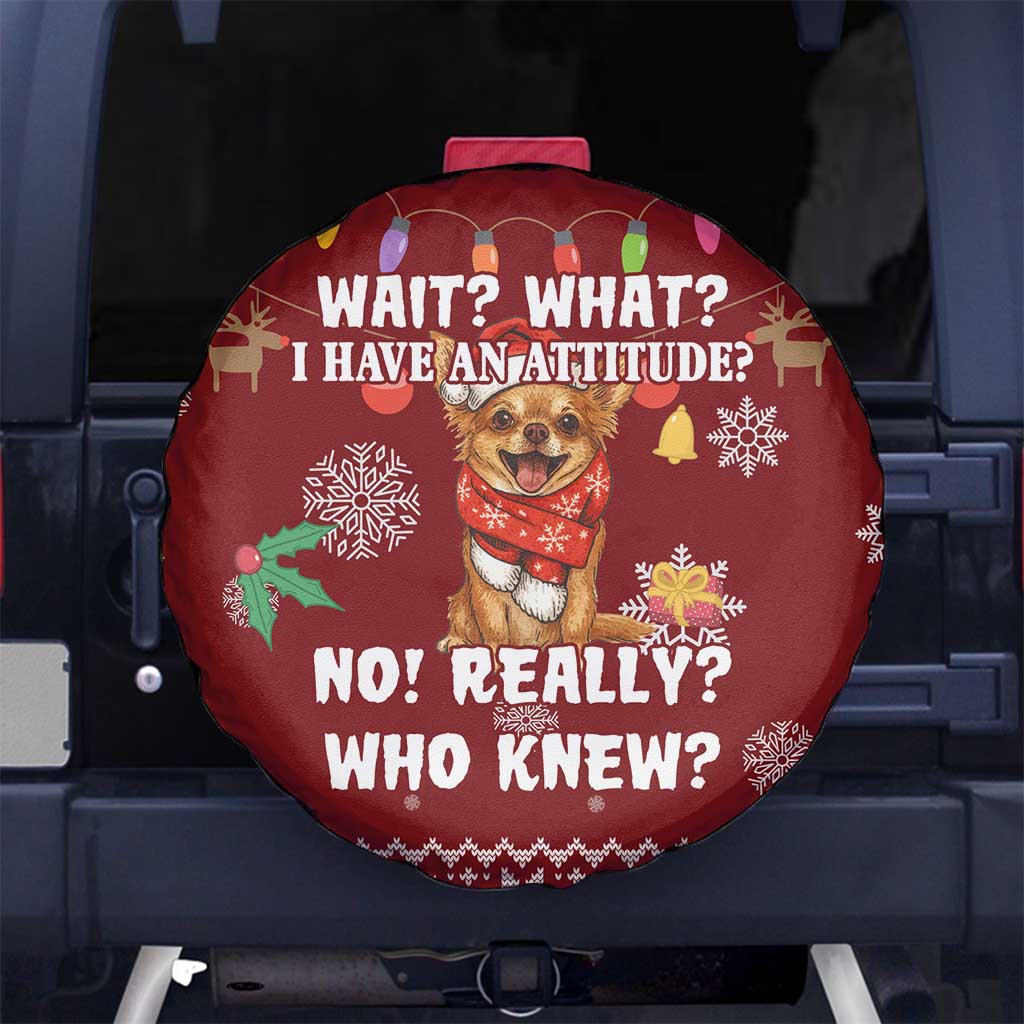 Chihuahua Attitude Christmas Spare Tire Cover Xmas Holiday Patterns - Wonder Print Shop