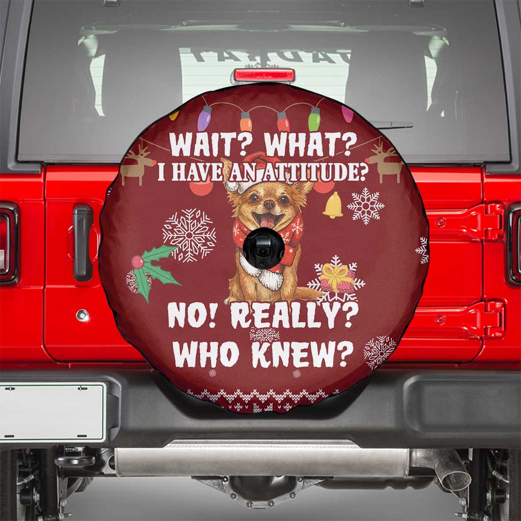 Chihuahua Attitude Christmas Spare Tire Cover Xmas Holiday Patterns - Wonder Print Shop