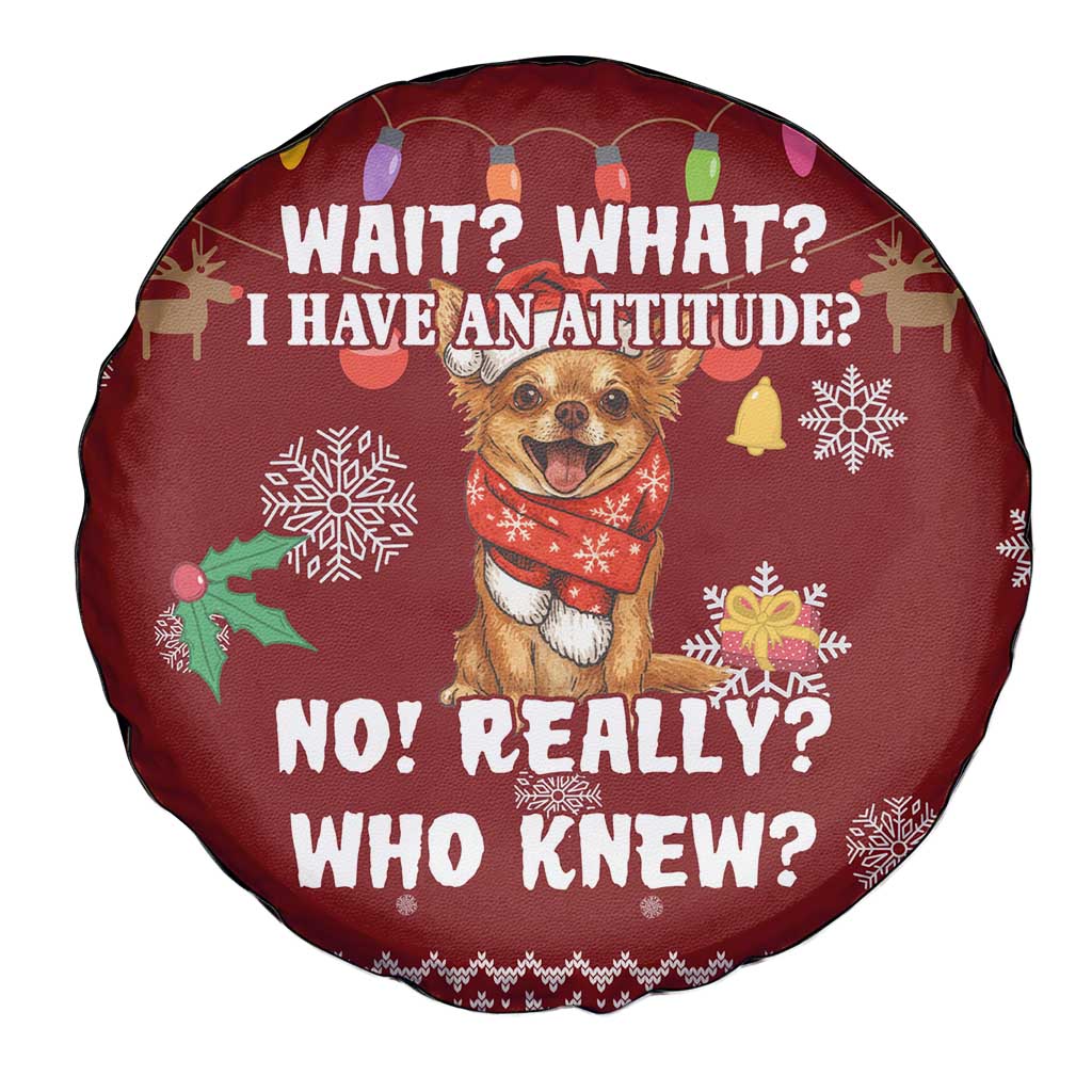 Chihuahua Attitude Christmas Spare Tire Cover Xmas Holiday Patterns - Wonder Print Shop
