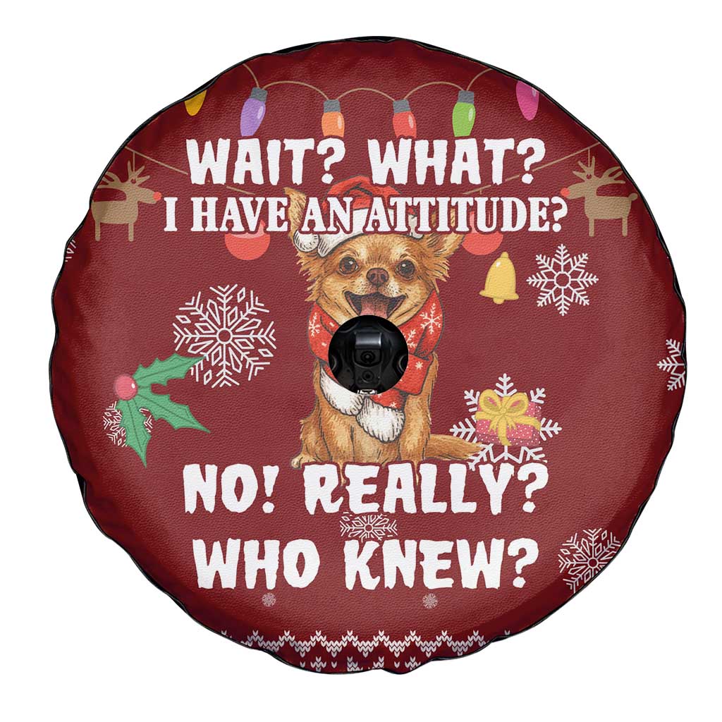 Chihuahua Attitude Christmas Spare Tire Cover Xmas Holiday Patterns - Wonder Print Shop