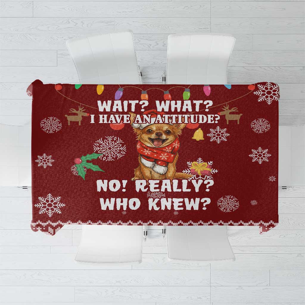 Chihuahua Attitude Christmas Tablecloth Xmas Holiday Patterns - Wonder Print Shop