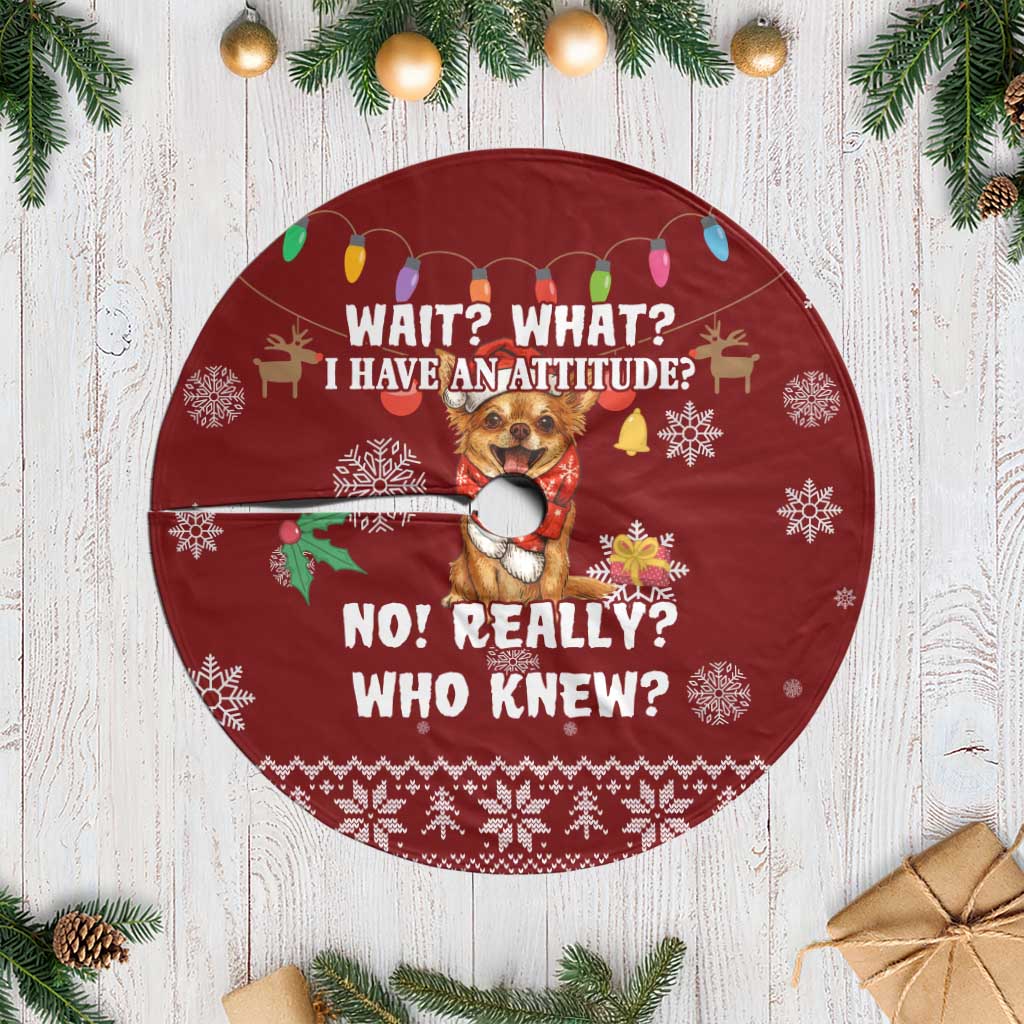 Chihuahua Attitude Christmas Tree Skirt Xmas Holiday Patterns - Wonder Print Shop