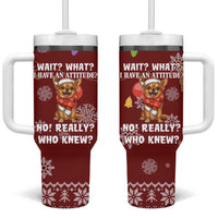 Chihuahua Attitude Christmas Tumbler With Handle Xmas Holiday Patterns - Wonder Print Shop