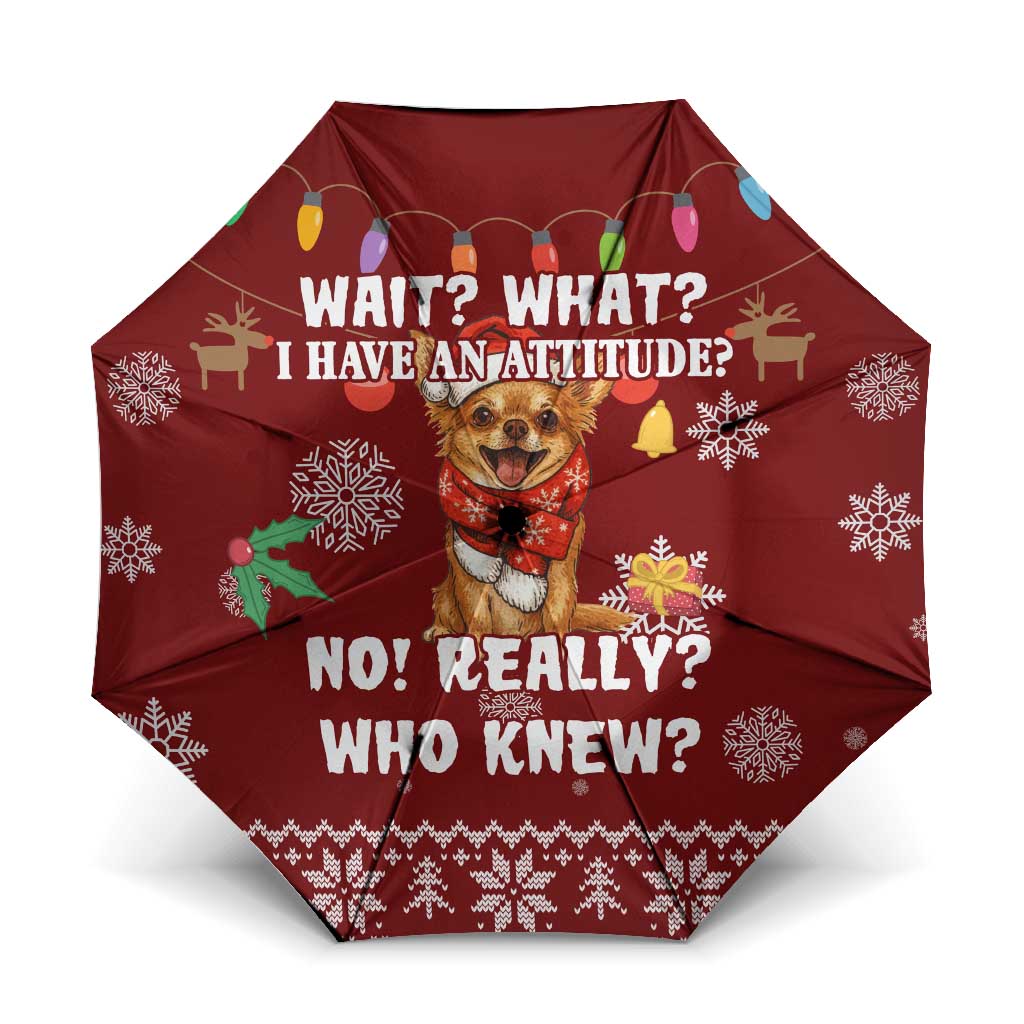 Chihuahua Attitude Christmas Umbrella Xmas Holiday Patterns - Wonder Print Shop