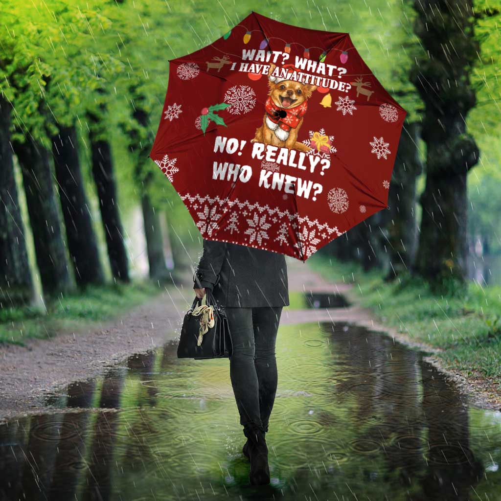 Chihuahua Attitude Christmas Umbrella Xmas Holiday Patterns - Wonder Print Shop