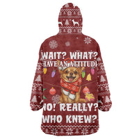Chihuahua Attitude Christmas Wearable Blanket Hoodie Xmas Holiday Patterns - Wonder Print Shop