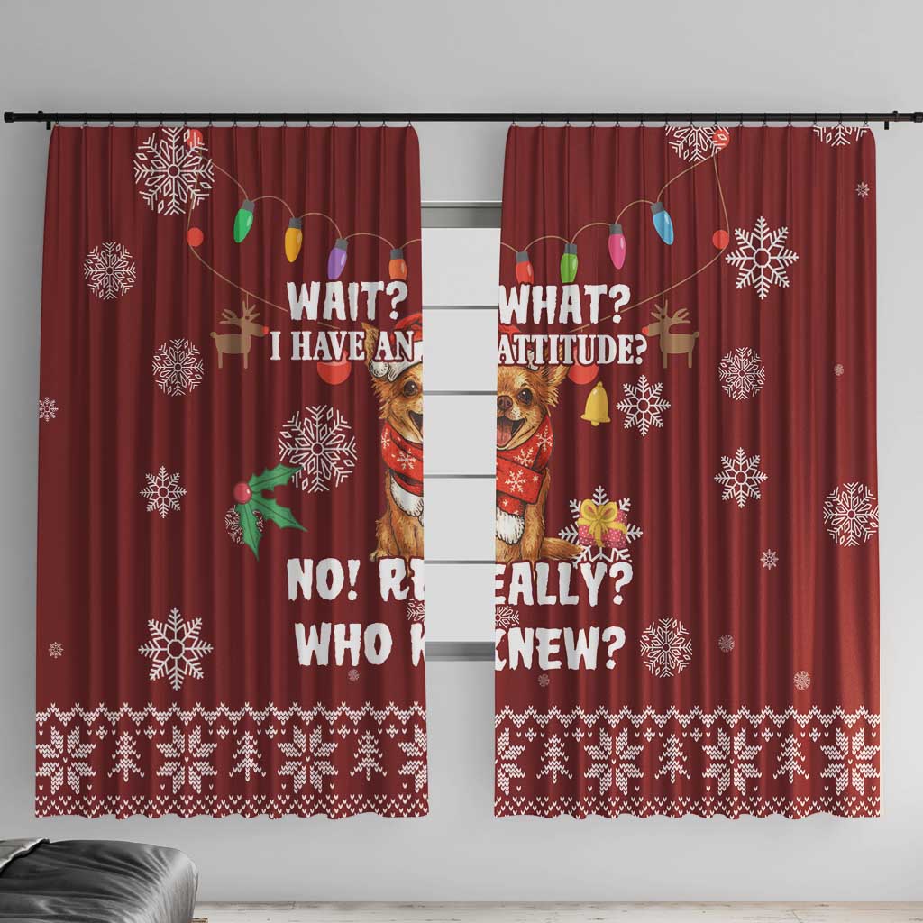 Chihuahua Attitude Christmas Window Curtain Xmas Holiday Patterns - Wonder Print Shop