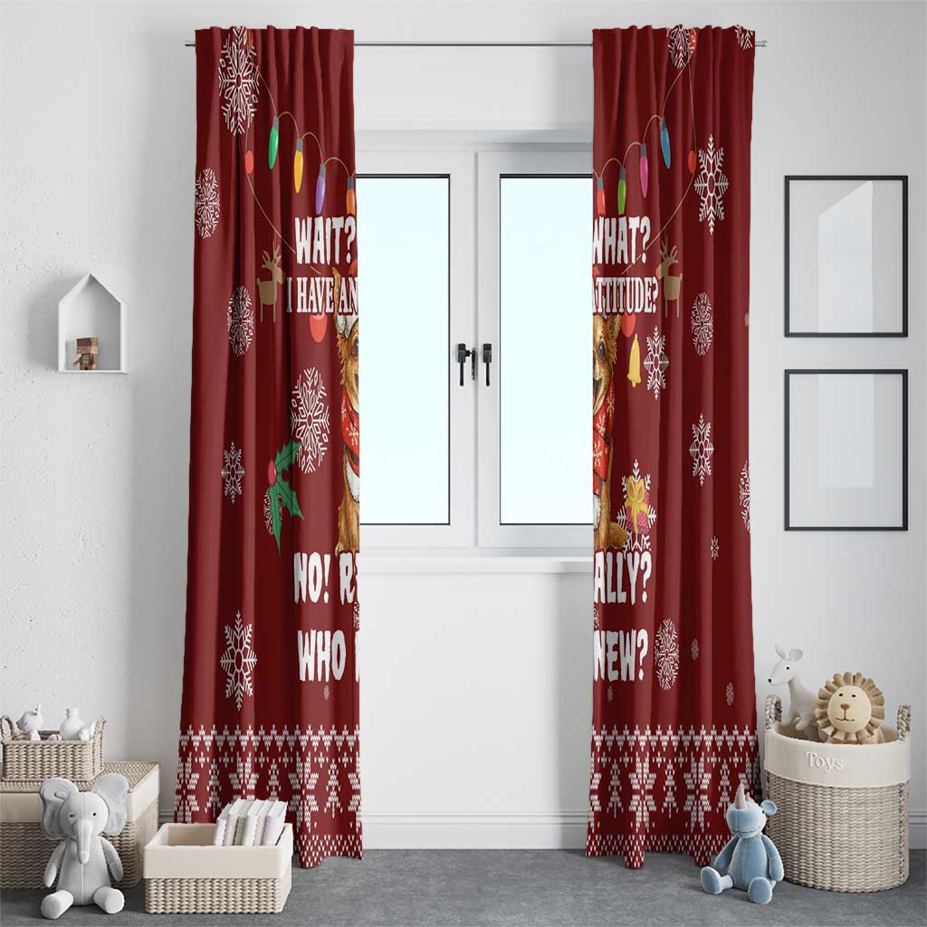 Chihuahua Attitude Christmas Window Curtain Xmas Holiday Patterns - Wonder Print Shop