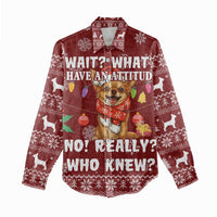 Chihuahua Attitude Christmas Women Casual Shirt Xmas Holiday Patterns - Wonder Print Shop