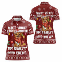 Chihuahua Attitude Christmas Women Polo Shirt Xmas Holiday Patterns - Wonder Print Shop