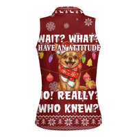 Chihuahua Attitude Christmas Women Sleeveless Polo Shirt Xmas Holiday Patterns - Wonder Print Shop