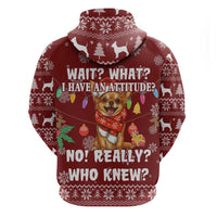 Chihuahua Attitude Christmas Zip Hoodie Xmas Holiday Patterns - Wonder Print Shop
