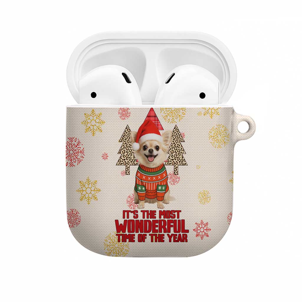 Chihuahua The Most Beautiful Time Xmas Christmas AirPods Case Xmas Holiday Patterns - Wonder Print Shop