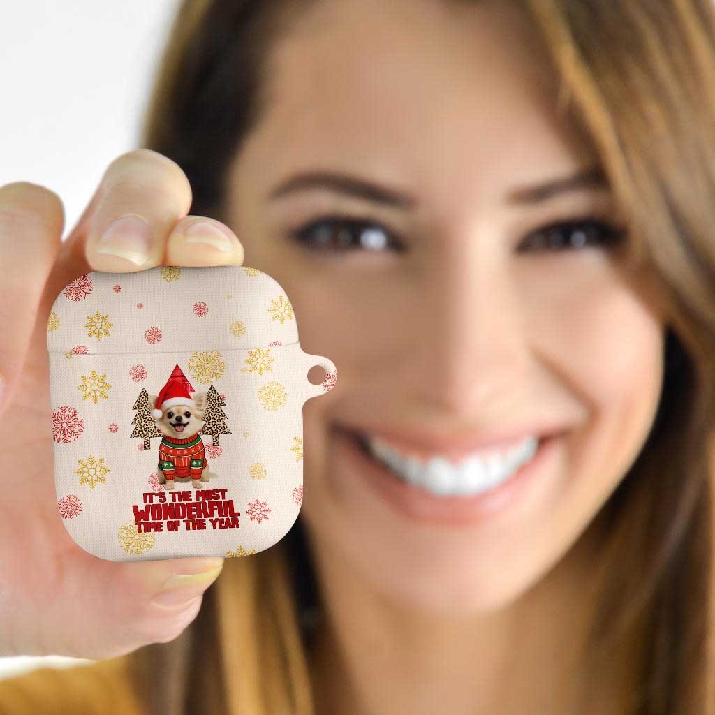 Chihuahua The Most Beautiful Time Xmas Christmas AirPods Case Xmas Holiday Patterns - Wonder Print Shop