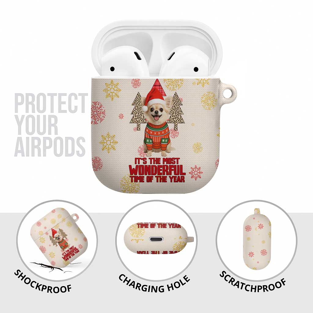 Chihuahua The Most Beautiful Time Xmas Christmas AirPods Case Xmas Holiday Patterns - Wonder Print Shop