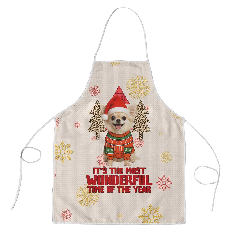 Chihuahua The Most Beautiful Time Xmas Christmas Apron Xmas Holiday Patterns - Wonder Print Shop