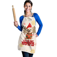 Chihuahua The Most Beautiful Time Xmas Christmas Apron Xmas Holiday Patterns - Wonder Print Shop