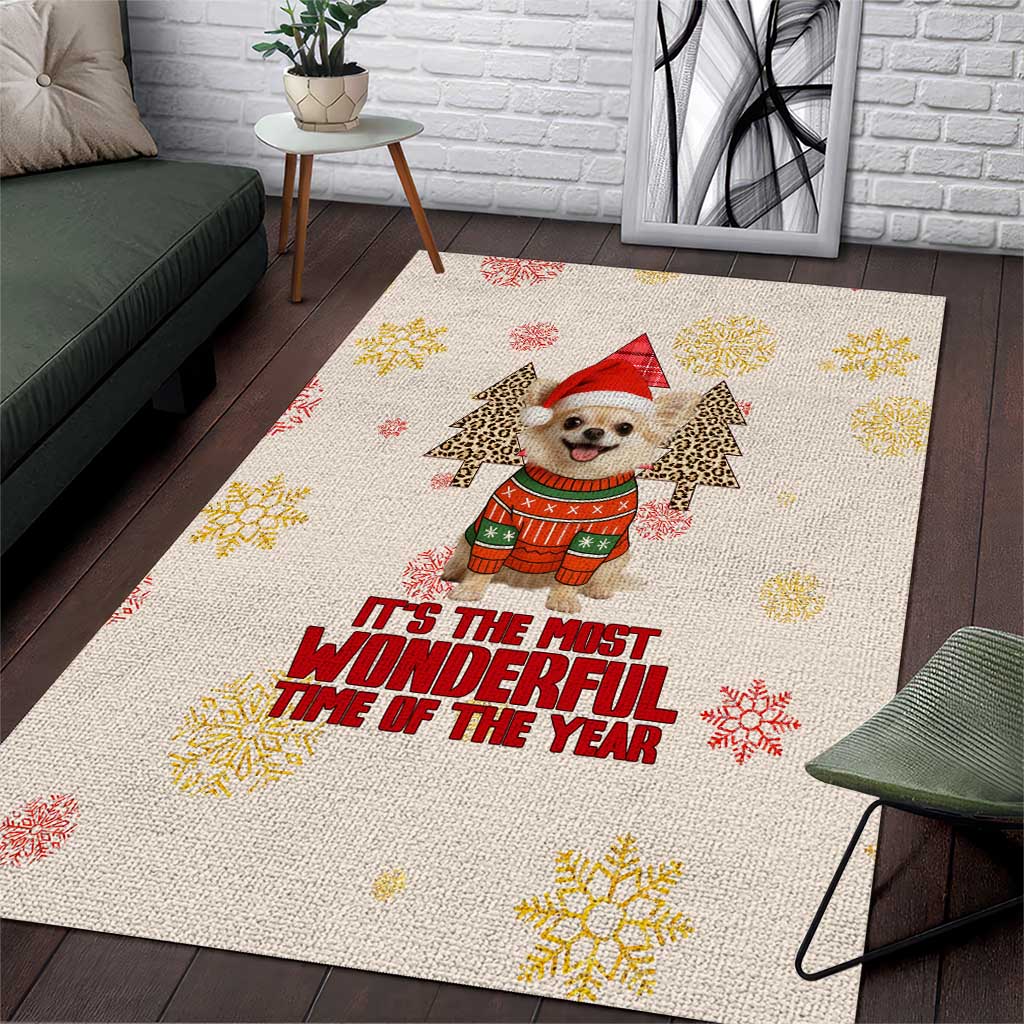 Chihuahua The Most Beautiful Time Xmas Christmas Area Rug Xmas Holiday Patterns - Wonder Print Shop