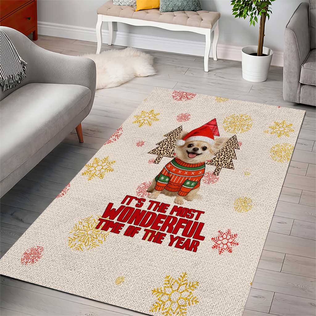 Chihuahua The Most Beautiful Time Xmas Christmas Area Rug Xmas Holiday Patterns - Wonder Print Shop