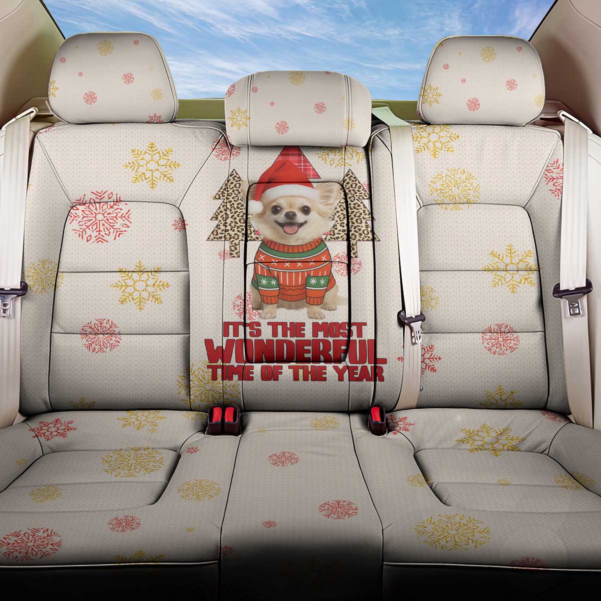 Chihuahua The Most Beautiful Time Xmas Christmas Back Car Seat Cover Xmas Holiday Patterns - Wonder Print Shop