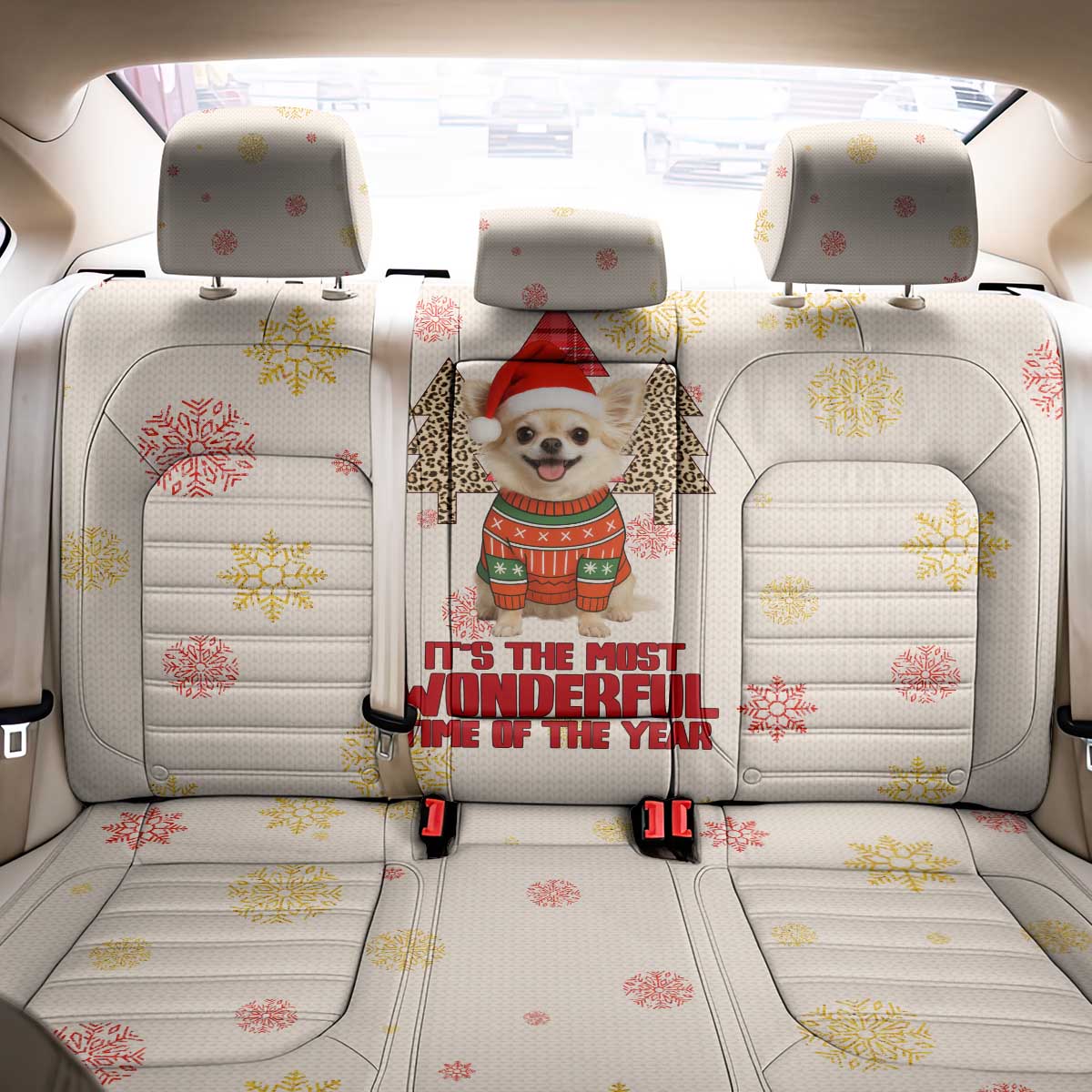 Chihuahua The Most Beautiful Time Xmas Christmas Back Car Seat Cover Xmas Holiday Patterns - Wonder Print Shop