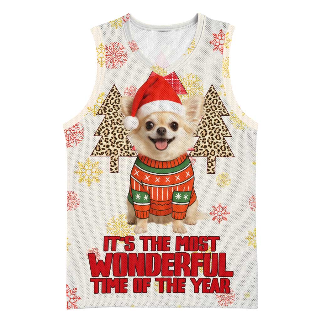 Chihuahua The Most Beautiful Time Xmas Christmas Basketball Jersey Xmas Holiday Patterns - Wonder Print Shop