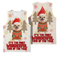 Chihuahua The Most Beautiful Time Xmas Christmas Basketball Jersey Xmas Holiday Patterns - Wonder Print Shop