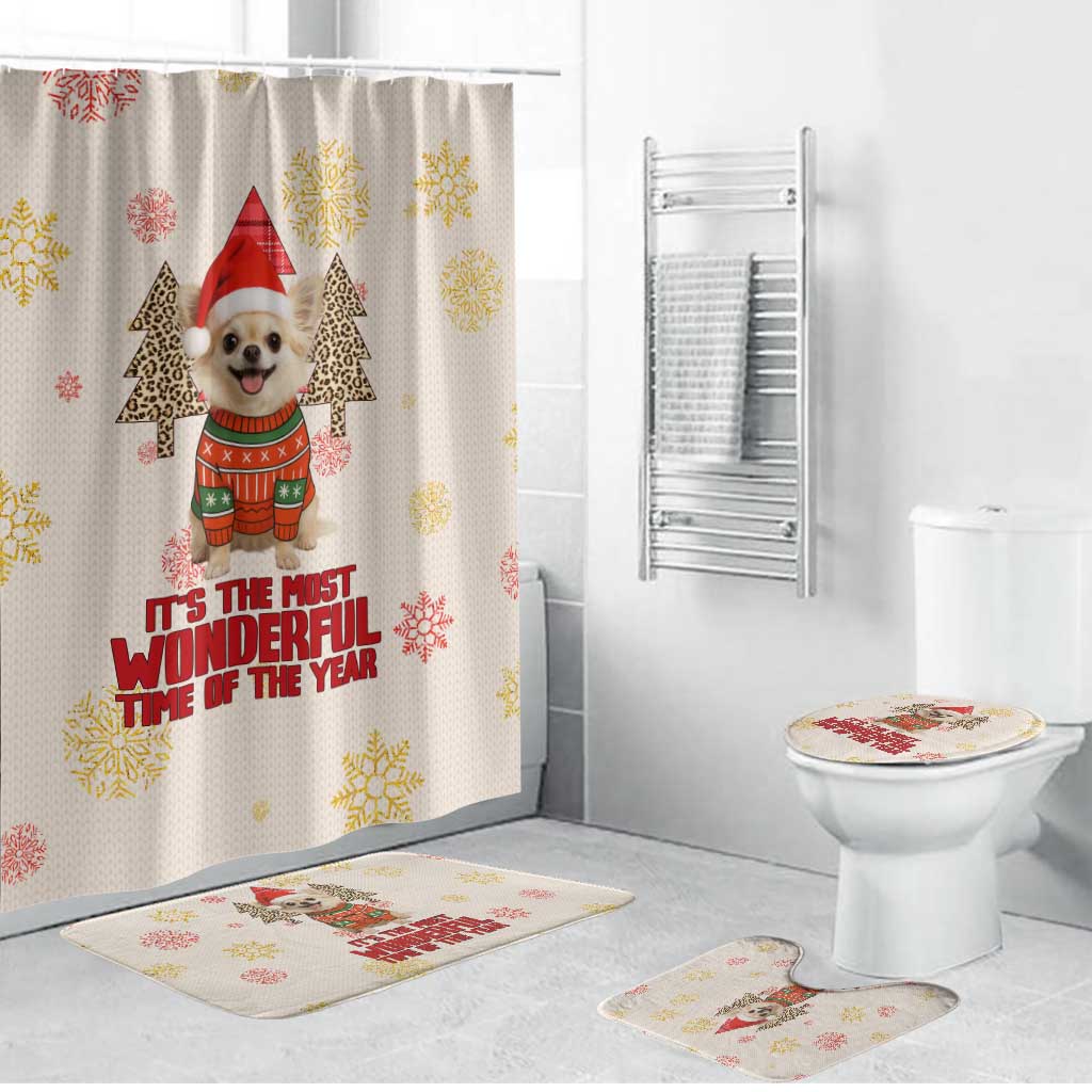 Chihuahua The Most Beautiful Time Xmas Christmas Bathroom Set Xmas Holiday Patterns - Wonder Print Shop