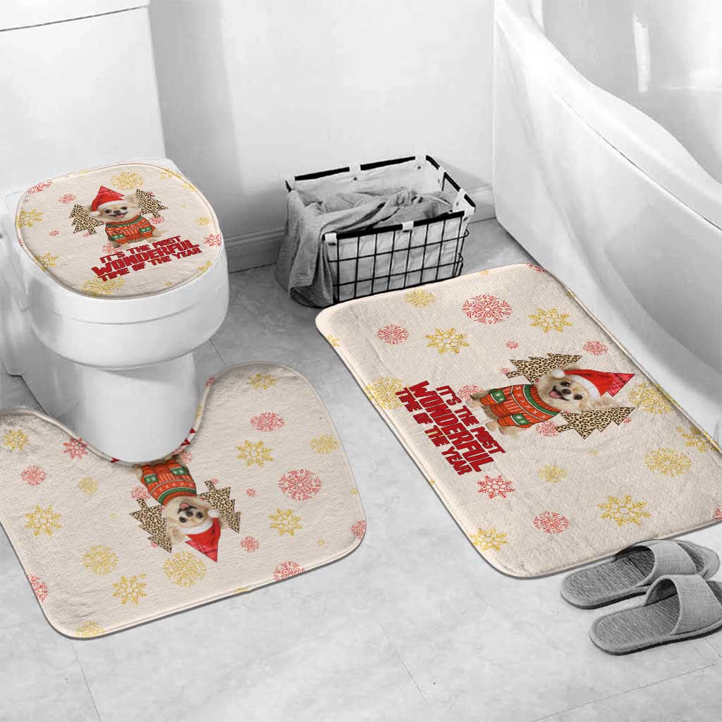 Chihuahua The Most Beautiful Time Xmas Christmas Bathroom Set Xmas Holiday Patterns - Wonder Print Shop