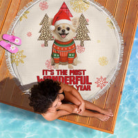 Chihuahua The Most Beautiful Time Xmas Christmas Beach Blanket Xmas Holiday Patterns - Wonder Print Shop