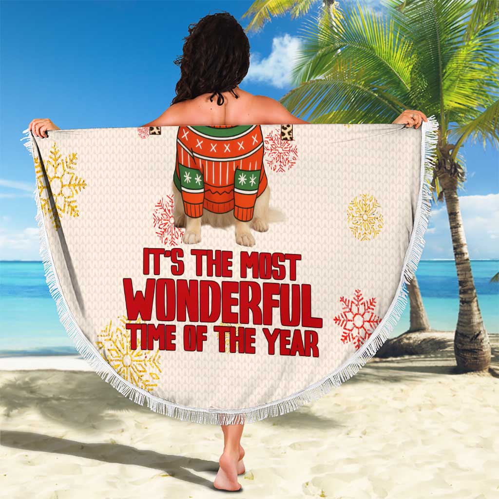 Chihuahua The Most Beautiful Time Xmas Christmas Beach Blanket Xmas Holiday Patterns - Wonder Print Shop