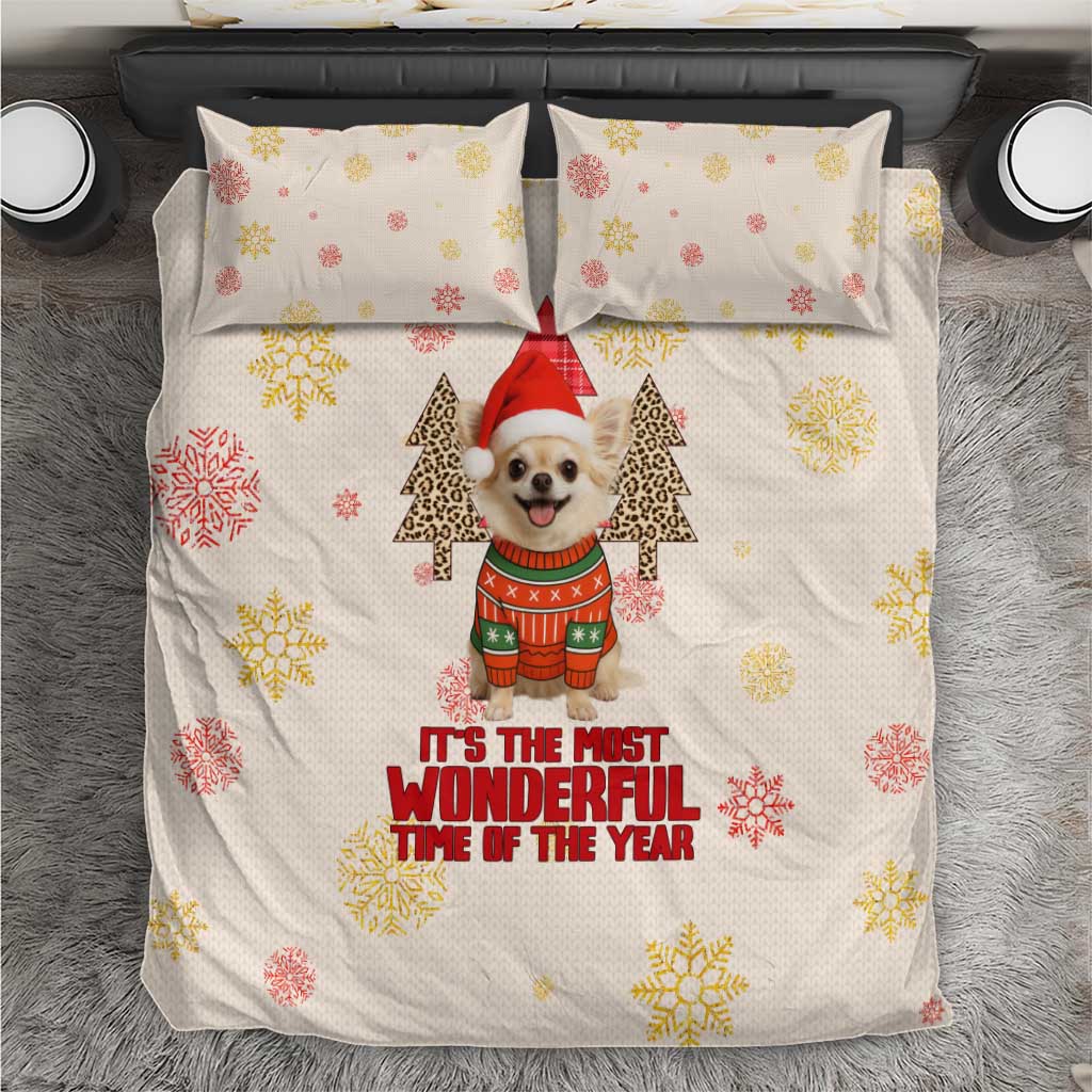 Chihuahua The Most Beautiful Time Xmas Christmas Bedding Set Xmas Holiday Patterns - Wonder Print Shop