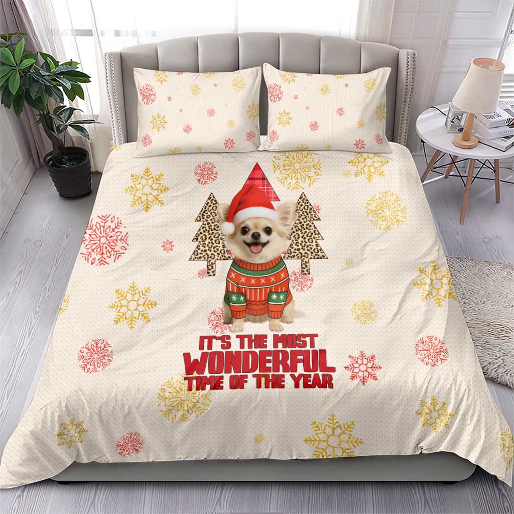 Chihuahua The Most Beautiful Time Xmas Christmas Bedding Set Xmas Holiday Patterns - Wonder Print Shop