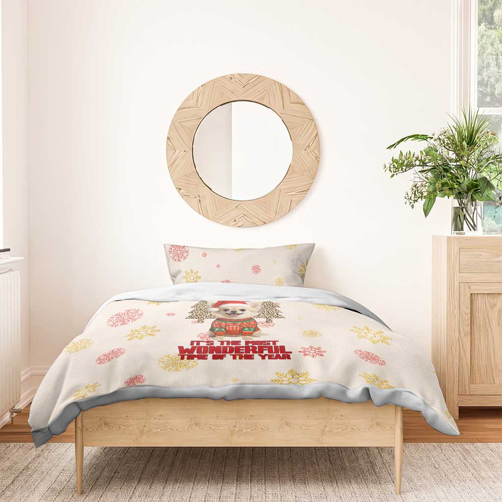 Chihuahua The Most Beautiful Time Xmas Christmas Bedding Set Xmas Holiday Patterns - Wonder Print Shop