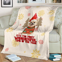 Chihuahua The Most Beautiful Time Xmas Christmas Blanket Xmas Holiday Patterns - Wonder Print Shop