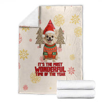 Chihuahua The Most Beautiful Time Xmas Christmas Blanket Xmas Holiday Patterns - Wonder Print Shop