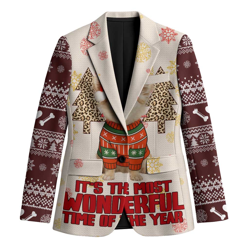Chihuahua The Most Beautiful Time Xmas Christmas Blazer Xmas Holiday Patterns - Wonder Print Shop