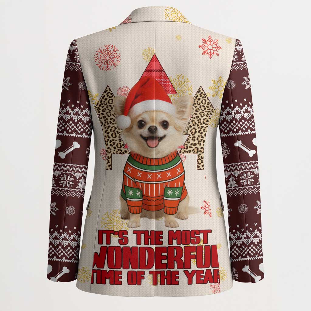 Chihuahua The Most Beautiful Time Xmas Christmas Blazer Xmas Holiday Patterns - Wonder Print Shop