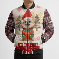 Chihuahua The Most Beautiful Time Xmas Christmas Bomber Puffer Jacket Xmas Holiday Patterns - Wonder Print Shop