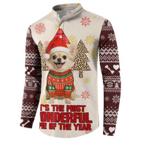 Chihuahua The Most Beautiful Time Xmas Christmas Button Sweatshirt Xmas Holiday Patterns - Wonder Print Shop