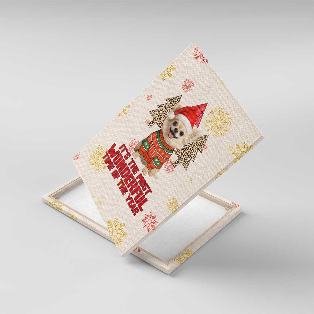 Chihuahua The Most Beautiful Time Xmas Christmas Canvas Wall Art Xmas Holiday Patterns - Wonder Print Shop