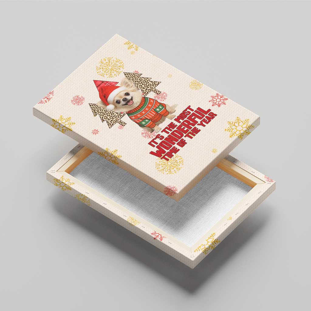 Chihuahua The Most Beautiful Time Xmas Christmas Canvas Wall Art Xmas Holiday Patterns - Wonder Print Shop
